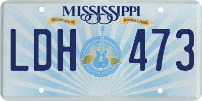 MS license plate LDH473