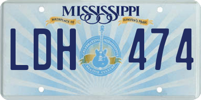 MS license plate LDH474