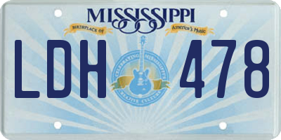 MS license plate LDH478
