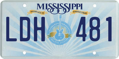 MS license plate LDH481