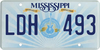 MS license plate LDH493