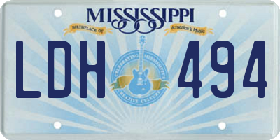MS license plate LDH494