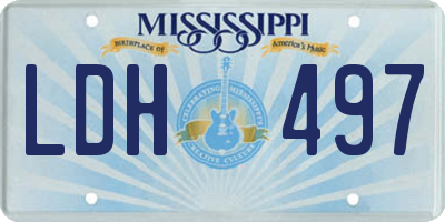 MS license plate LDH497