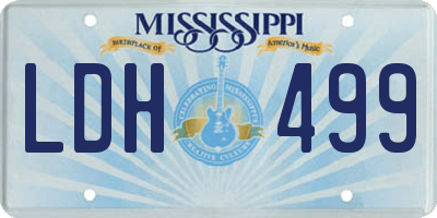 MS license plate LDH499