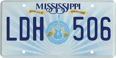 MS license plate LDH506