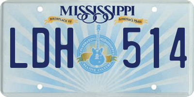 MS license plate LDH514
