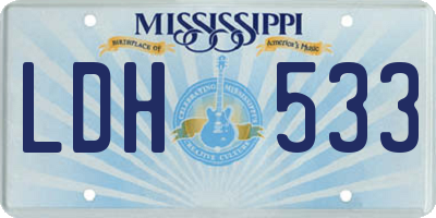 MS license plate LDH533