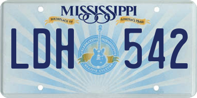 MS license plate LDH542