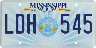 MS license plate LDH545