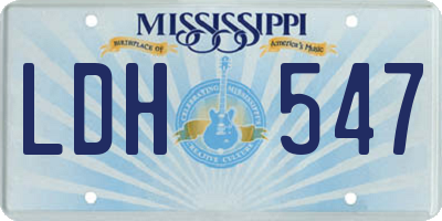 MS license plate LDH547