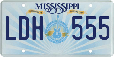 MS license plate LDH555