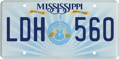 MS license plate LDH560