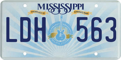 MS license plate LDH563