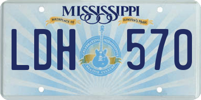 MS license plate LDH570