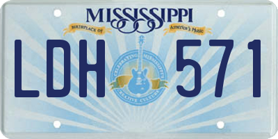 MS license plate LDH571