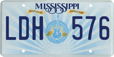MS license plate LDH576