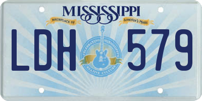 MS license plate LDH579
