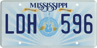 MS license plate LDH596