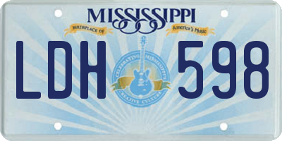 MS license plate LDH598