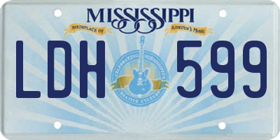 MS license plate LDH599