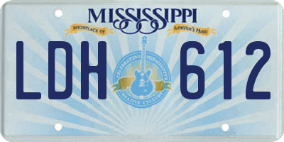 MS license plate LDH612