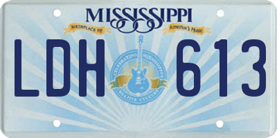 MS license plate LDH613