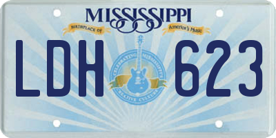 MS license plate LDH623