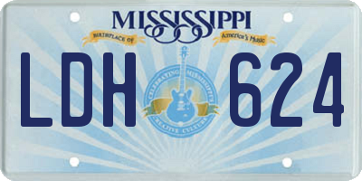 MS license plate LDH624