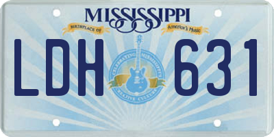 MS license plate LDH631