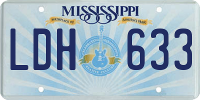 MS license plate LDH633
