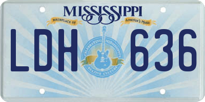 MS license plate LDH636