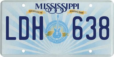 MS license plate LDH638