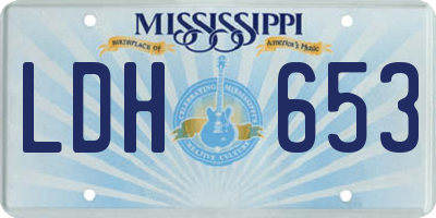 MS license plate LDH653