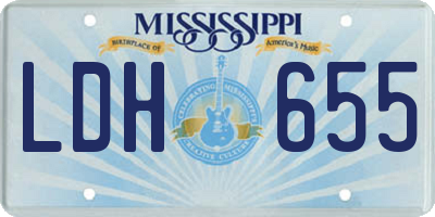 MS license plate LDH655
