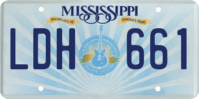 MS license plate LDH661