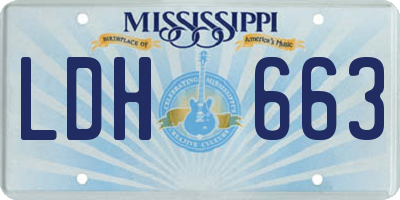MS license plate LDH663
