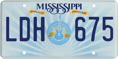 MS license plate LDH675
