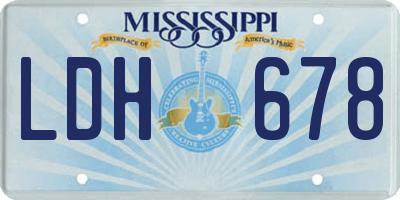MS license plate LDH678