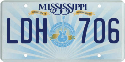 MS license plate LDH706