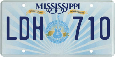 MS license plate LDH710