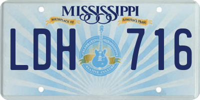 MS license plate LDH716