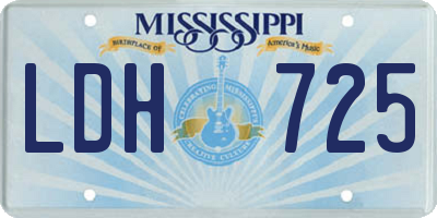 MS license plate LDH725