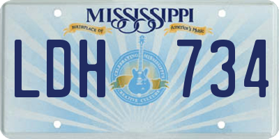 MS license plate LDH734