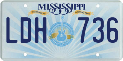 MS license plate LDH736