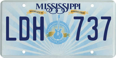 MS license plate LDH737