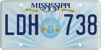 MS license plate LDH738