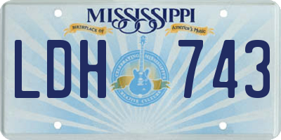 MS license plate LDH743