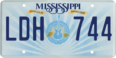 MS license plate LDH744