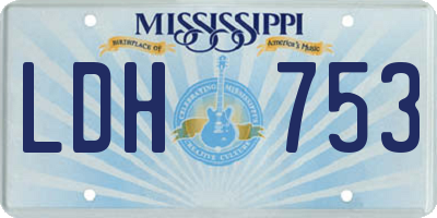 MS license plate LDH753