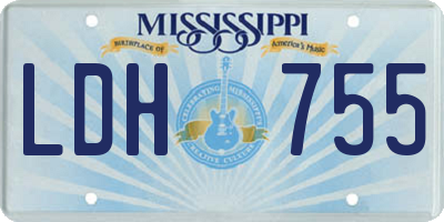 MS license plate LDH755